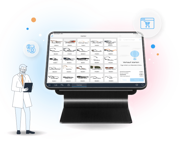 Das Tillhub All-in-One Kassensystem für Optiker- Funktionen für alle Geschäftsbereiche